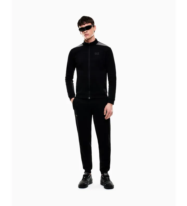 EA7 para hombre. 7M001601_AF20845 Conjunto Natural Ventus negro (3XL), Deportivo, Algodón, Manga larga