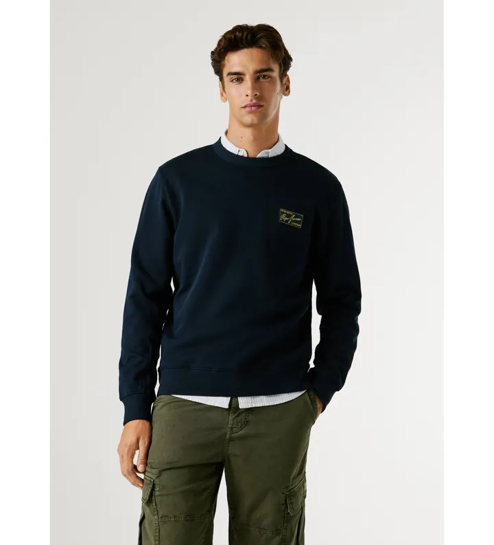 Pepe Jeans para hombre. PM5800139 Sudadera Soren marino (L), Casual, Algodón