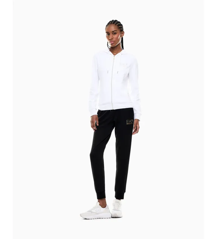 EA7 para mujer. 8NTV51_TJ9RZ Chándal Track blanco (L), Deportivo, Multideporte, Poliéster, Manga larga