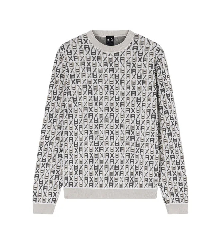 A|X Armani Exchange para hombre. XM002441AF22252F1145 Jersey Premium blanco (L), Casual, Algodón, Manga larga