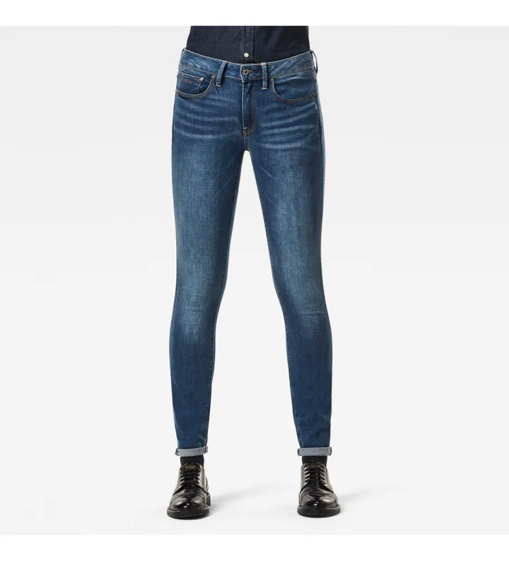 G-Star para mujer. D05889-6553-A889 Jeans 3301 Mid Skinny azul (24/32), Casual, Algodón, Denim
