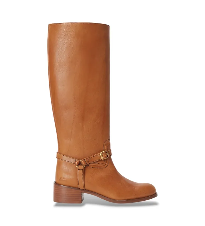 Polo Ralph Lauren para mujer. 818963422001 Botas de Piel Altas marrón (36), 1 a 3cm, Ninguno, Casual