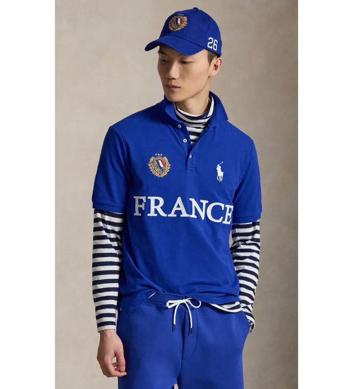 Polo Ralph Lauren para hombre. 710B20852001 Polo de Francia Classic Fit azul (L), Casual, Algodón, Manga corta