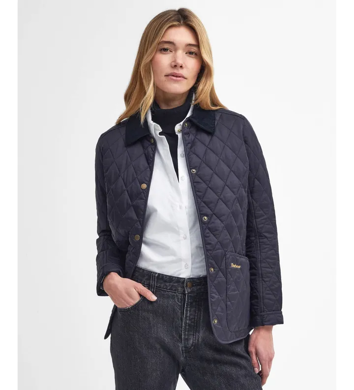 Barbour para mujer. LQU0475 Chaqueta acolchada Annandale marino (L), Casual, Poliamida