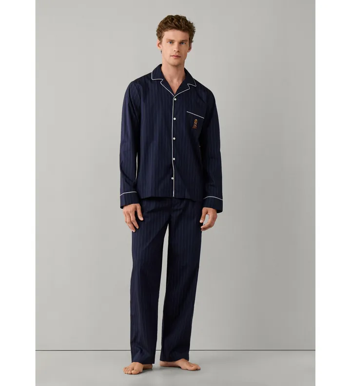 Hackett London para hombre. HMU200066 Pijama Harry Woven marino (L), Homewear, Algodón, Manga larga