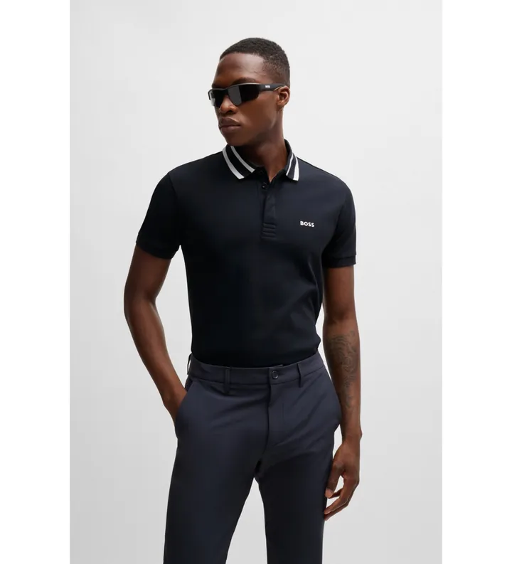 BOSS para hombre. 50525172 Polo Paule marino (L), Casual, Algodón, Manga corta