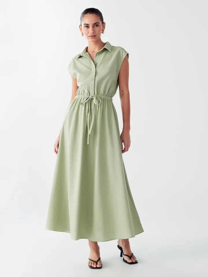 Willa Vestido camisero 'Petal' verde