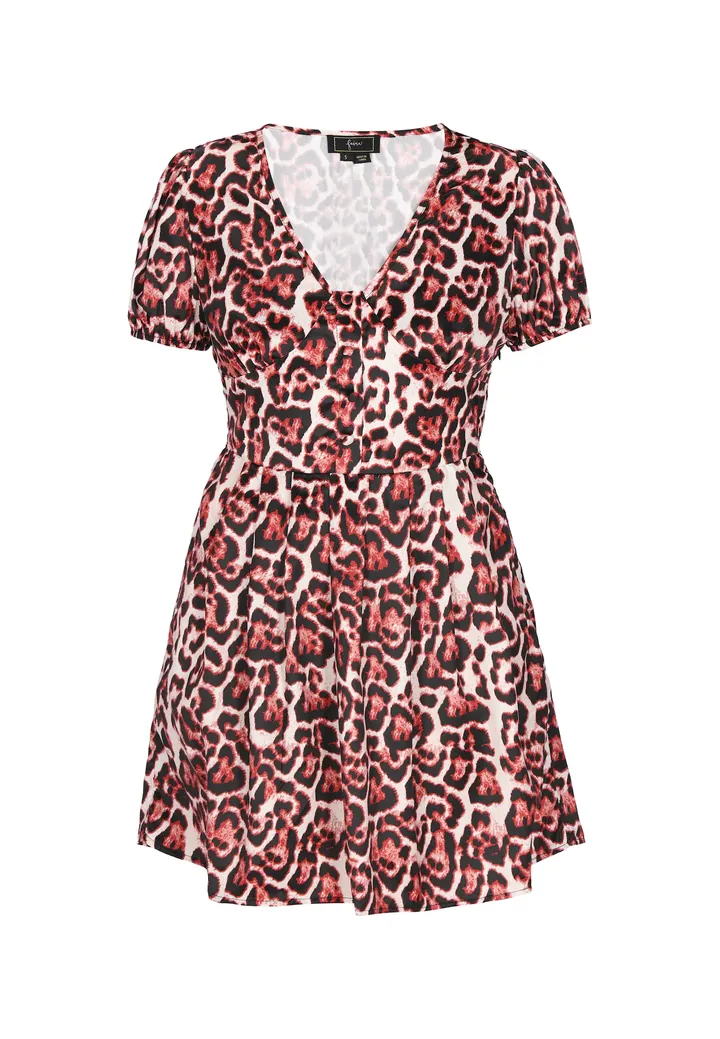 faina Vestido camisero  beige claro / rojo / negro