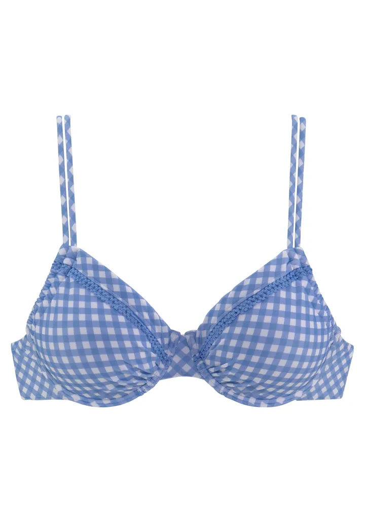 BUFFALO Top de bikini azul / blanco