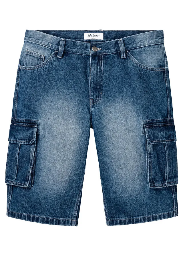 Bermudas vaqueras largas, cargo, relaxed fit