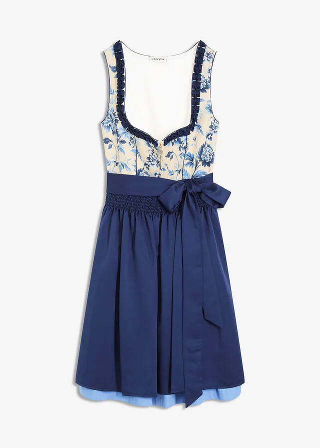 Traje tirolés con delantal bordado (2 piezas)