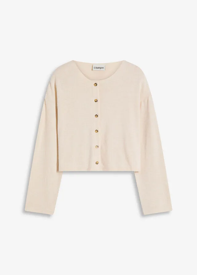 Chaqueta de punto fino de canalé