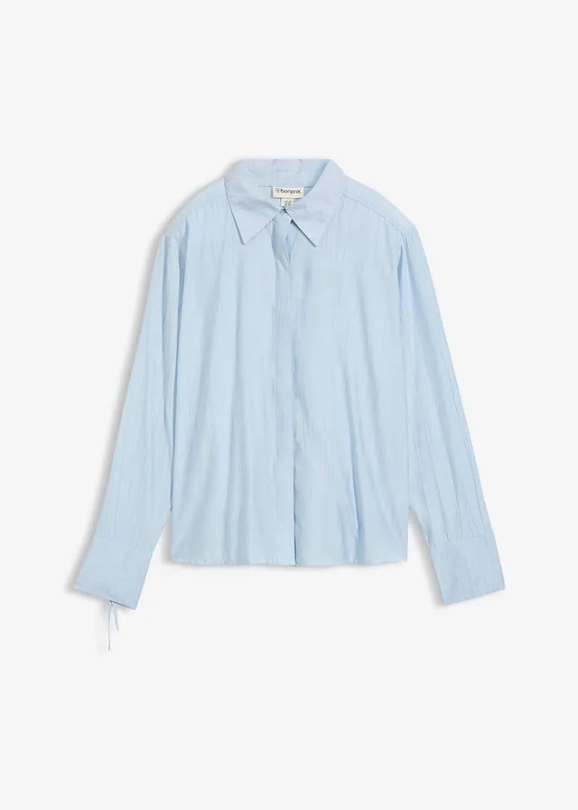 Blusa camisera de mezcla de viscosa fluida