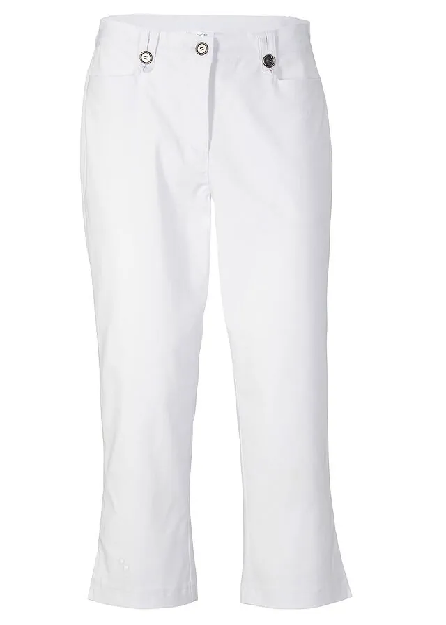 Pantalón de bengalina, largo 7/8, con cintura cómoda