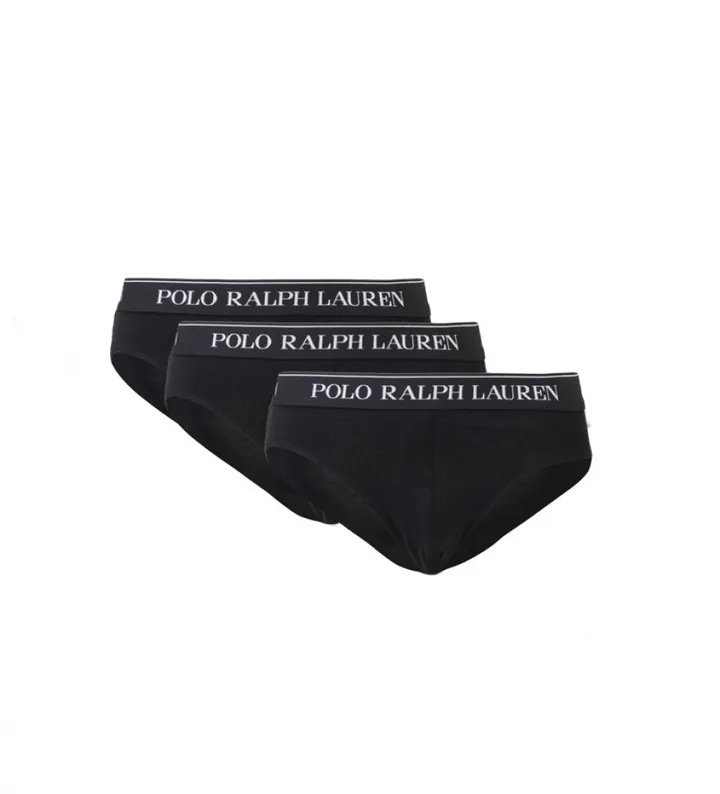 Polo Ralph Lauren para hombre. 714835884002 Pack de 3 Slips negro (L), Homewear, Algodón