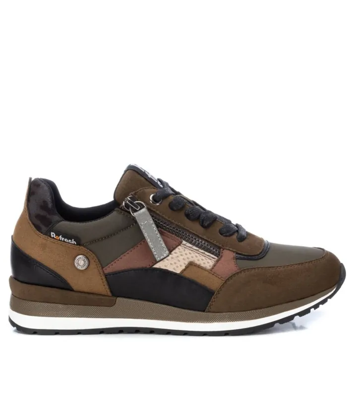 Refresh para mujer. 17015905-KAKI Zapatillas 170159 verde (36), 1 a 3cm, Cordones, Casual