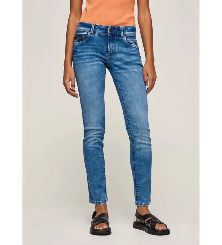 Pepe Jeans para mujer. PL204165VU1 Jean New Brooke azul (24/32), Casual, Algodón, Denim, Sostenible