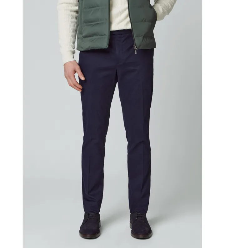 Hackett London para hombre. HM212487 Pantalón Chino Kensington marino (38/32), Casual, Algodón