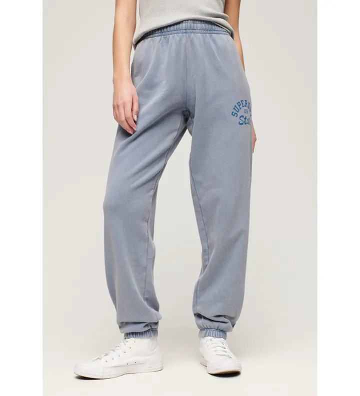 Superdry para mujer. W7011072A Pantalón Jogger lavado Vintage azul (L), Casual, Algodón