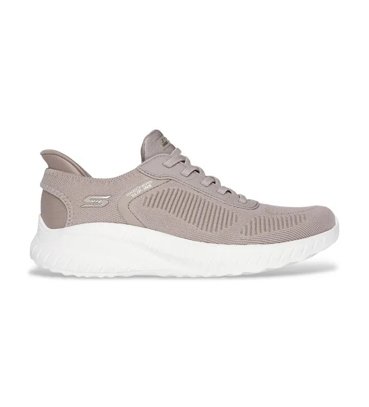 Skechers para mujer. 117497 Zapatillas Slip-ins Bobs Sport Squad Chaos beige (41), Tela, 3 a 5cm, Ninguno, Casual, Deportivo, Multideporte