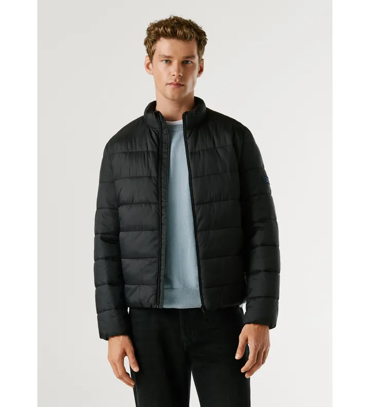 Pepe Jeans para hombre. PM4027171 Plumífero Puff negro (L), Casual, Poliamida, Manga larga