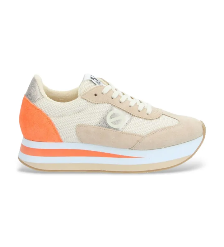 NO NAME para mujer. KNIMSSK Zapatillas Flex Jogger beige (38), Piel, 1 a 3cm, Cordones, Casual
