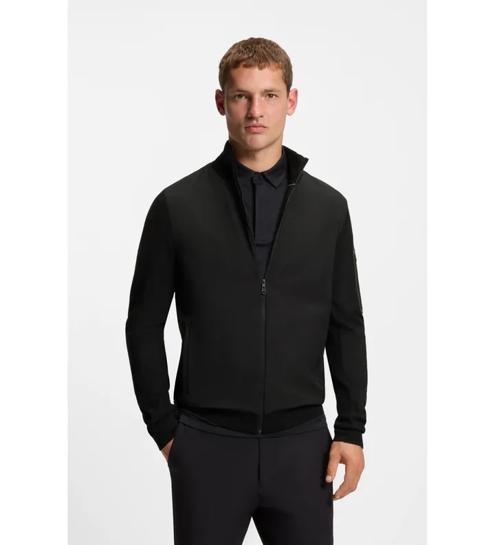 BOSS para hombre. 50556153 Chaqueta Momentum negro (M), Casual, Poliéster