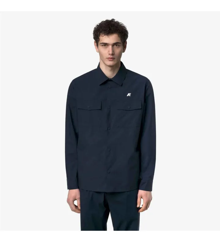 K-way para hombre. K5138MW Camisa Umbert Stretch 2Layers marino (L), Azul, Casual, Poliéster