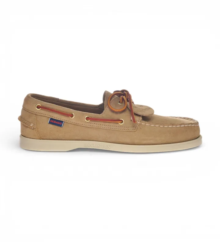 Sebago para hombre. 78123GW Náuticos de Piel Portland Artisan Ox taupe (41), Plano, Cordones, Casual