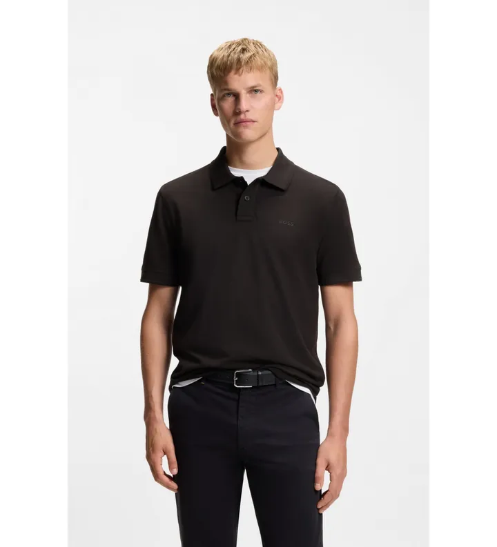 BOSS para hombre. 50507813 Polo Prime negro (S), Casual, Algodón, Manga corta