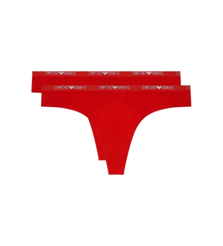 Emporio Armani para mujer. EW000402_AF19024 Set de 2 Tangas Essential Studs coral (L), Homewear, Viscosa