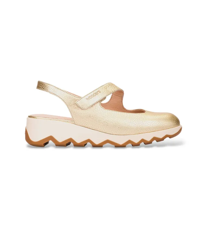 Wonders para mujer. C-7622 Sandalias de Piel Look dorado (36), 3 a 5cm, Ninguno, Casual