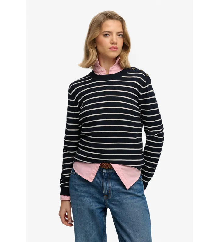 Superdry para mujer. W6110707A Jersey Essential marino (M), Casual, Viscosa
