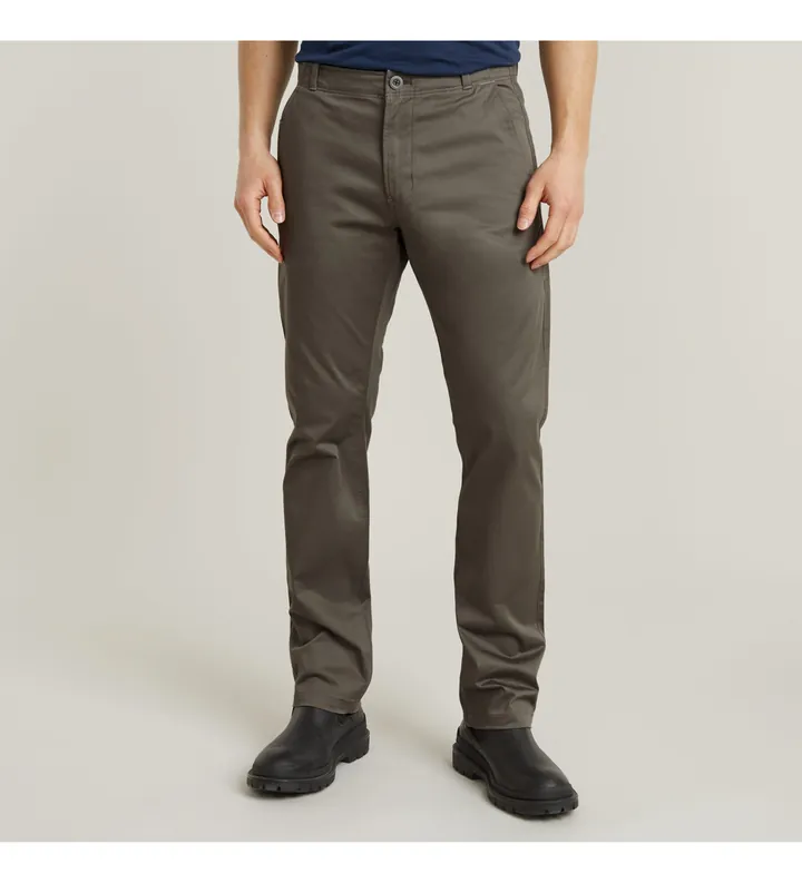 G-Star para hombre. D25547-5126-1260 Pantalón chino Mosa Straight gris (38/36), Casual, Algodón