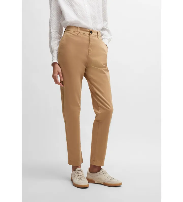 BOSS para mujer. 50508675 Pantalón Tachini2 beige (34), Casual, Algodón