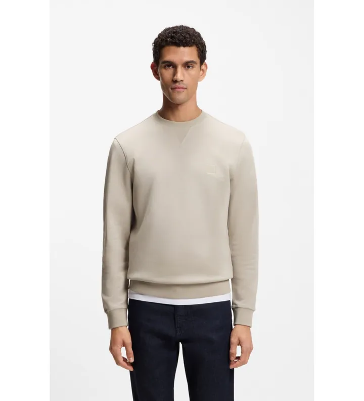 BOSS para hombre. 50509323 Sudadera Aplique logo beige (3XL), Casual, Algodón