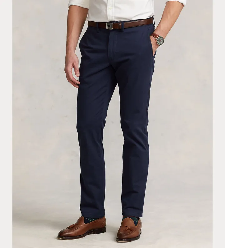 Polo Ralph Lauren para hombre. 710687424004 Pantalón chino Bedford Straight Fit marino (30/30), Casual, Algodón
