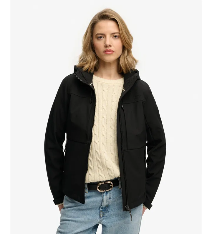 Superdry para mujer. W5012069A Chaqueta Hooded Classic Trekker negro (M), Casual, Poliéster Reciclado