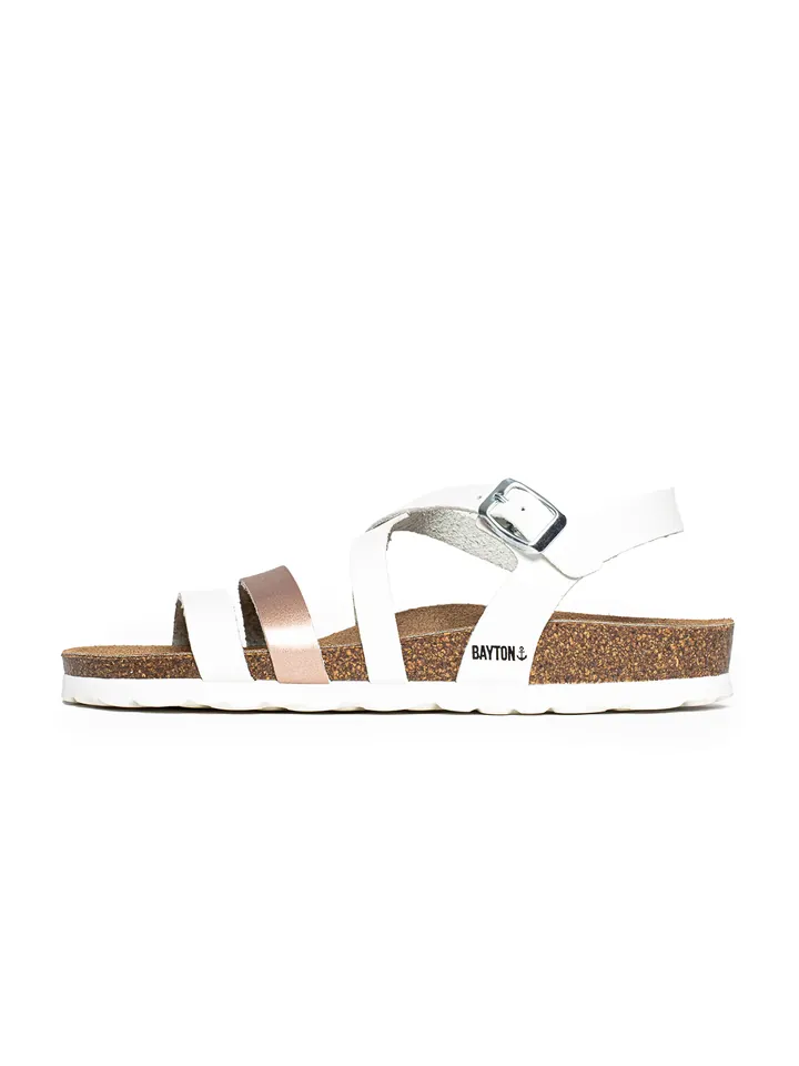 Bayton Sandalias con hebilla rosa / blanco