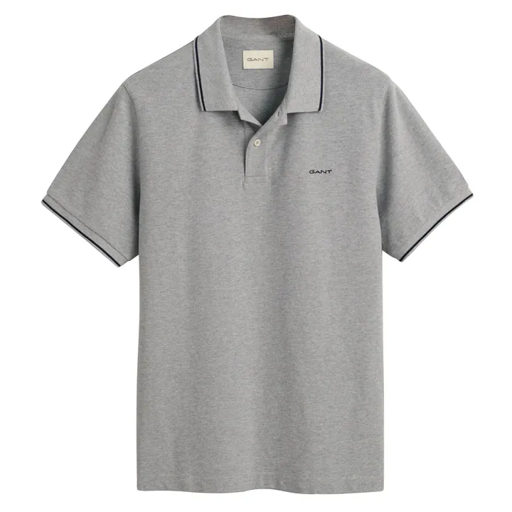 GANT Camiseta 'Rugger' gris moteado / negro