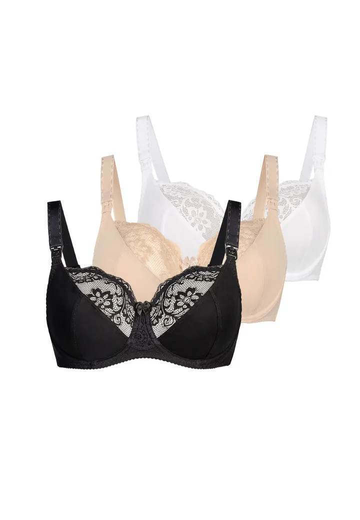 TEYLI Sujetador de lactancia 'Anastasia'  beige / negro / blanco