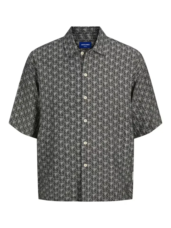 JACK & JONES Camisa beige claro / negro