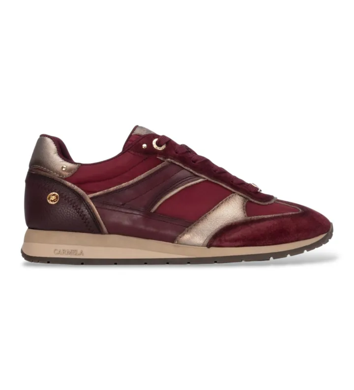 Carmela para mujer. 16423302-BURDEOS Zapatillas de Piel 164233 granate (36), Plano, Cordones, Casual
