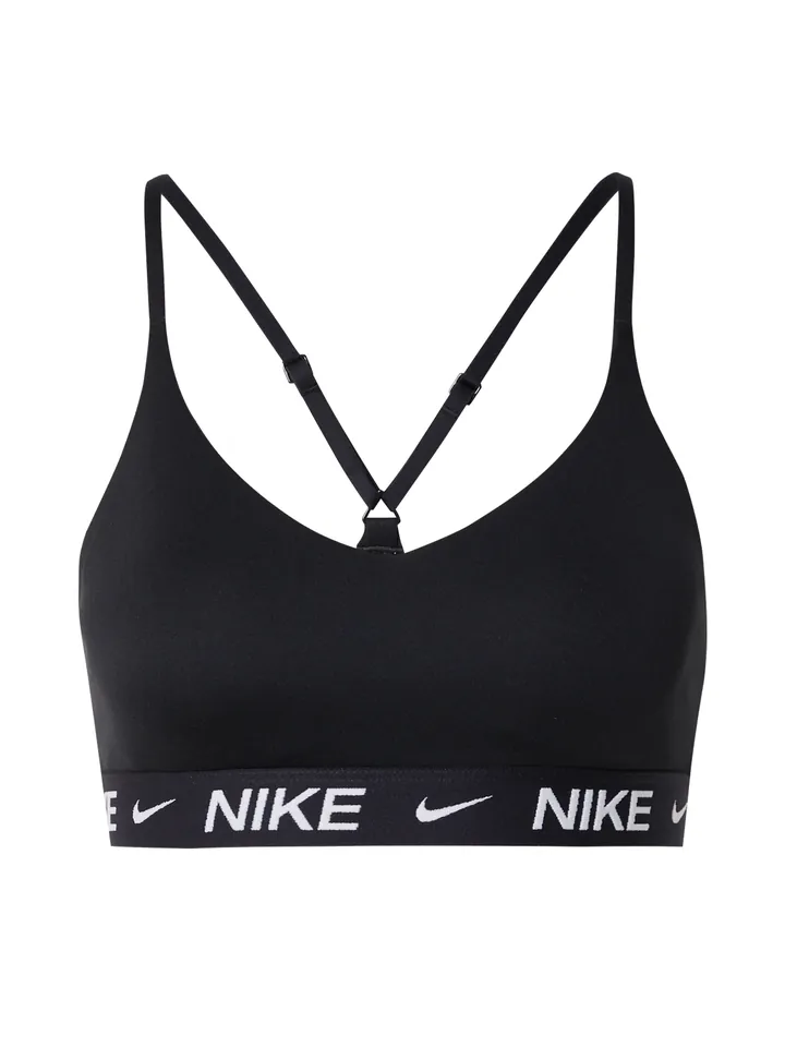 NIKE Sujetador deportivo 'Indy' negro / blanco