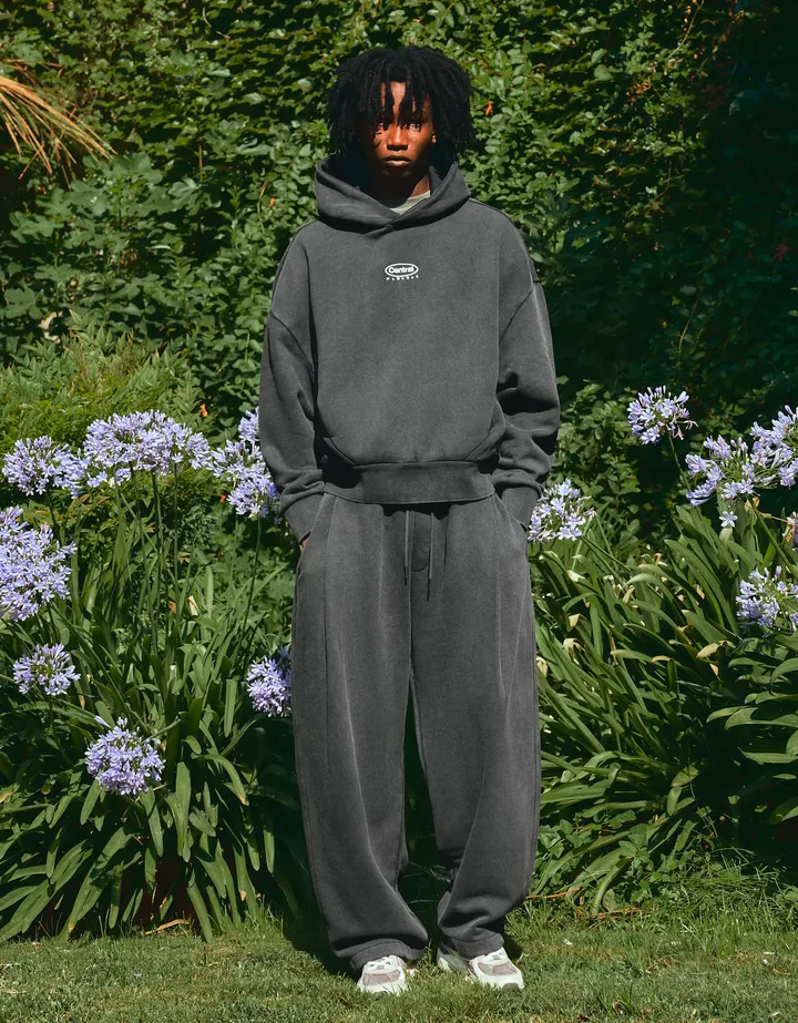 Bershka Pantalón Balloon Efecto Lavado Hombre L Gris