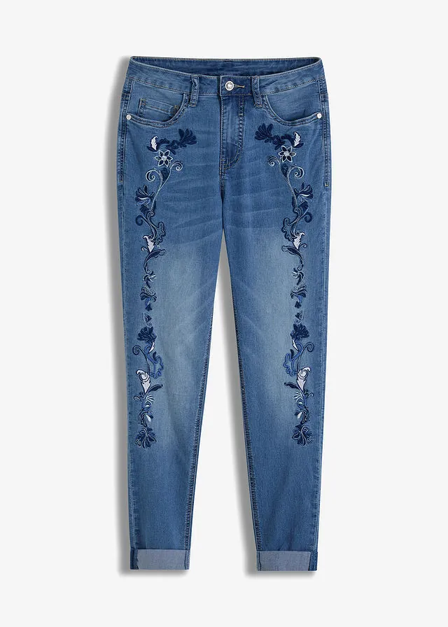 Vaqueros slim fit, mid waist, cropped