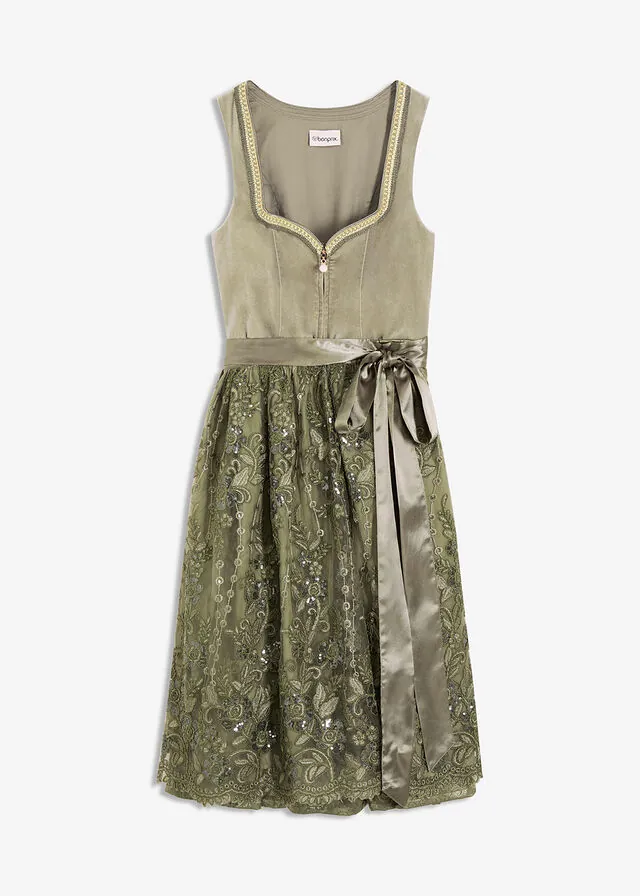 Traje tirolés y delantal (2 piezas)