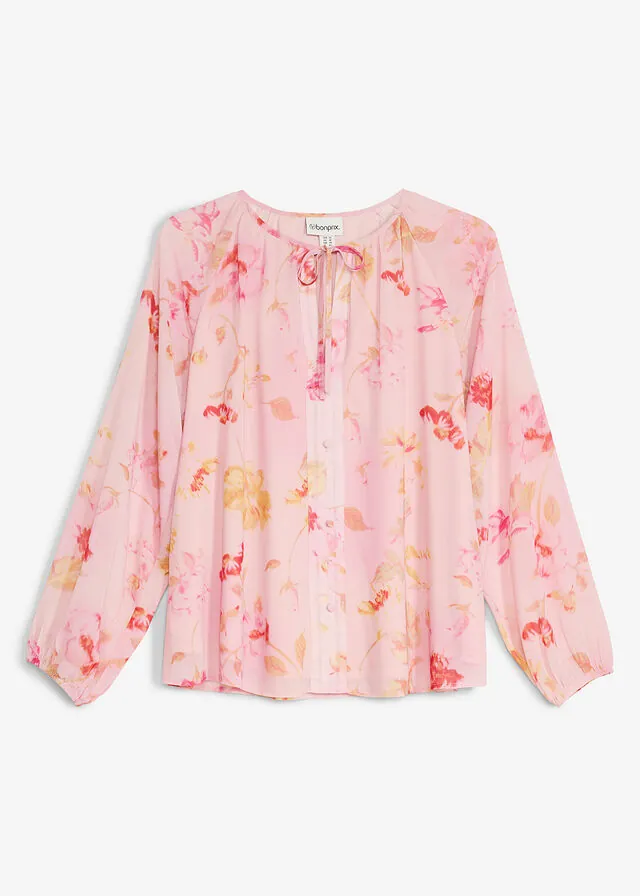 Blusa de gasa con cordones