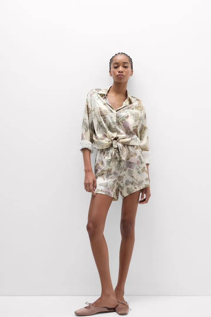 Intimissimi Shorts de Seda Estampada La Dolce Vita Mujer Multicolor Tamaño L