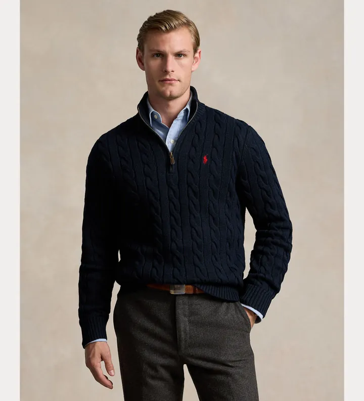 Polo Ralph Lauren para hombre. 710810841001 Jersey Ocho marino (XL), Casual, Algodón, Manga larga